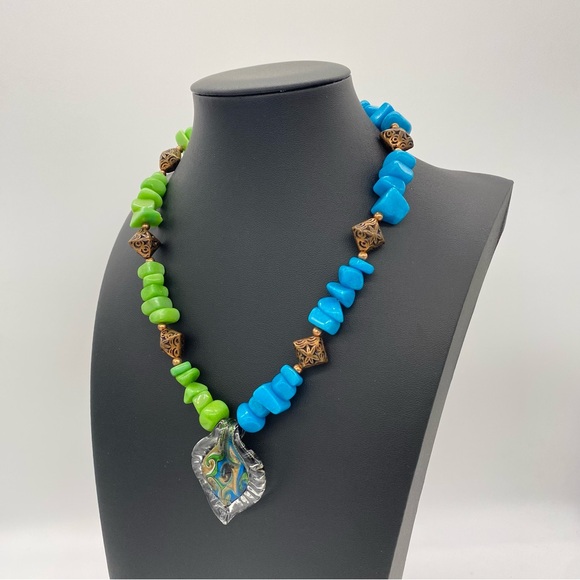 Artisan Jadeite and Beaded Necklace - Picture 3 of 8